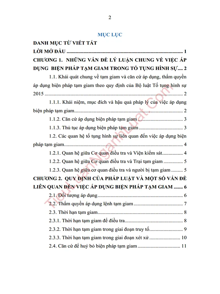 b0175 tieu luan phan tich quy dinh ve viec ap dung bien phap tam giam anh muc luc 01