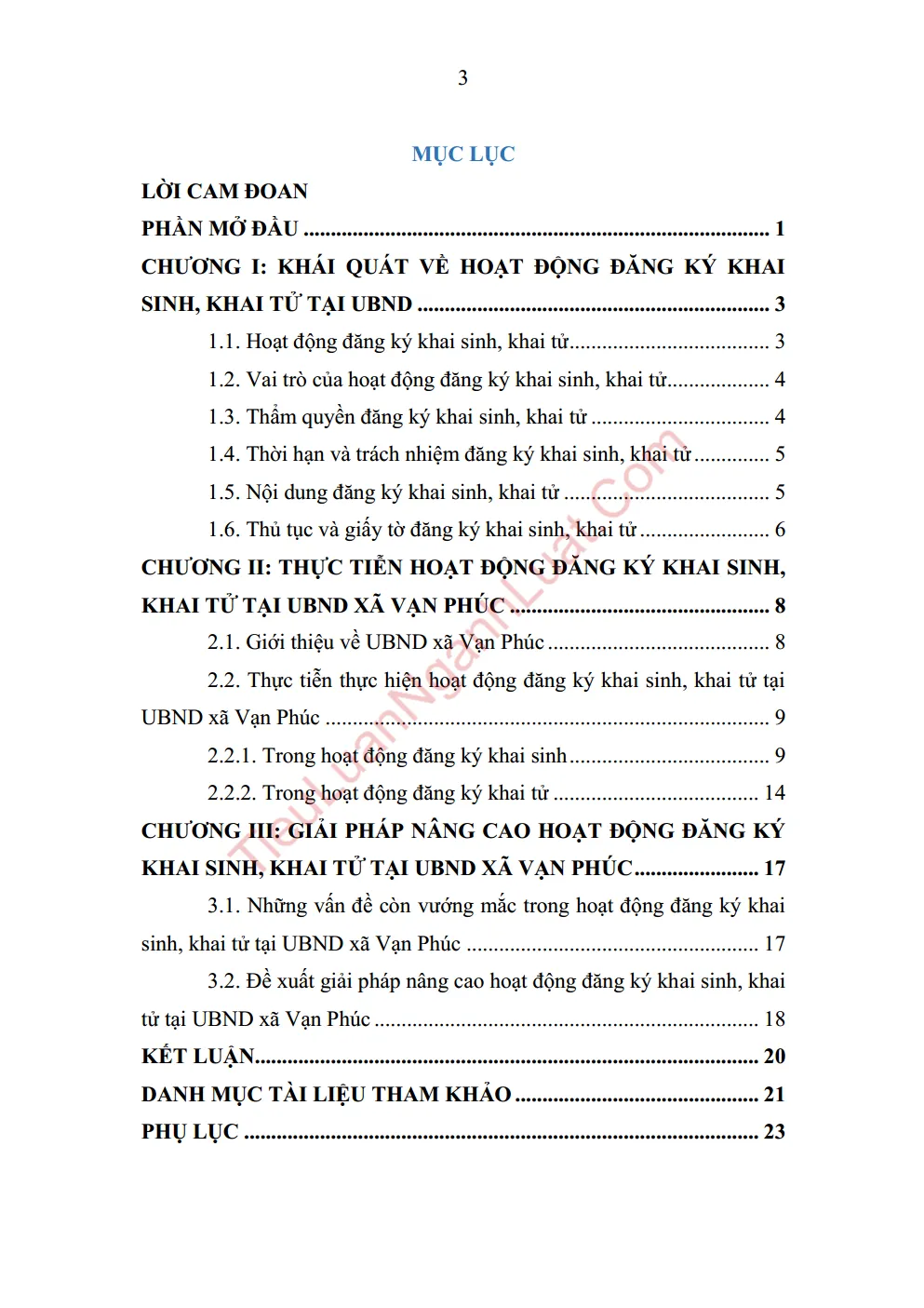 b0809 2 thuc trang phap luat dang ky khai sinh khai tu tai xa van phuc huyen thanh tri anh muc luc 01