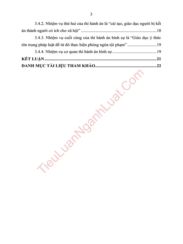 b0937 tieu luan co quan diem cho rang thi hanh an hinh su la giai doan cua qua trinh to tung anh muc luc 02