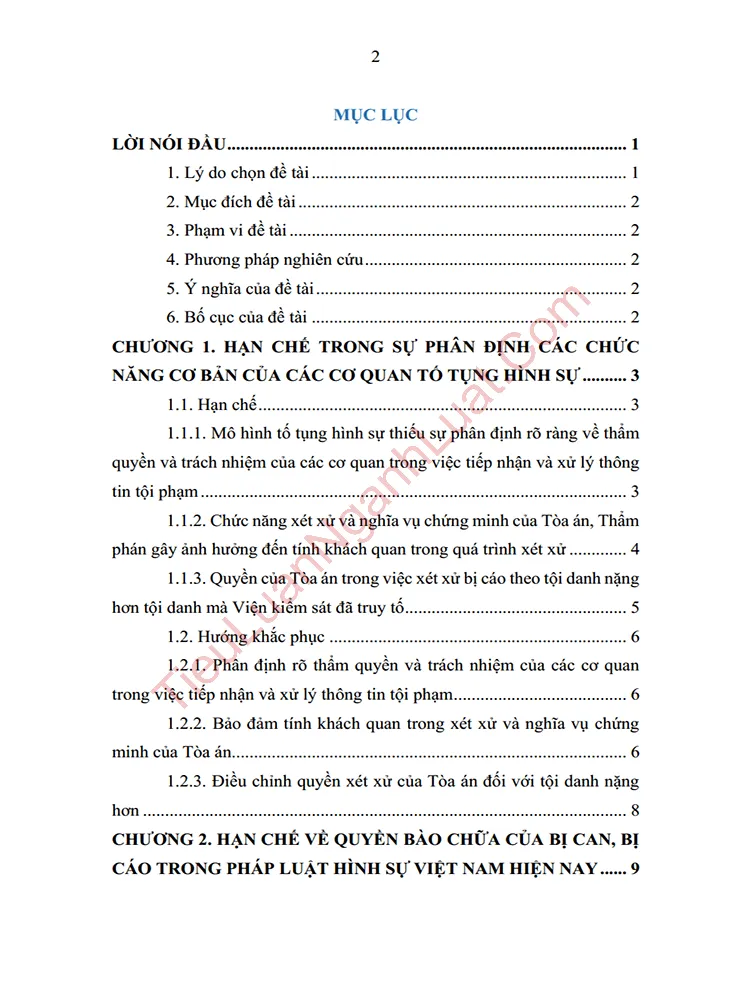 b0981 tieu luan phan tich cac han che trong mo hinh to tung hinh su viet nam va phuong huong khac phuc anh muc luc 01