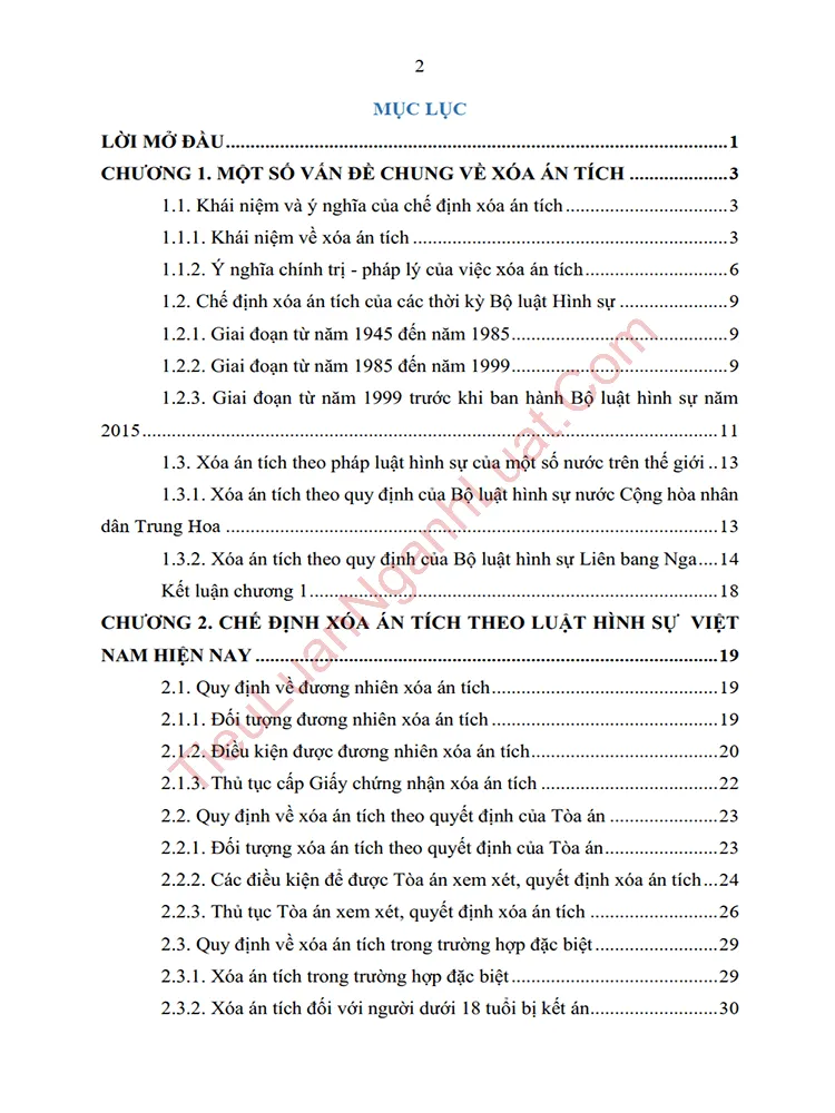 b0995 tieu luan che dinh xoa an tich trong lhsvn mot so kho khan vuong mac va kien nghi hoan thien anh muc luc 01