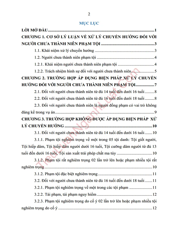 b1003 tieu luan nhung truong hop ap dung va khong ap dung bien phap xu ly chuyen huong anh muc luc 01