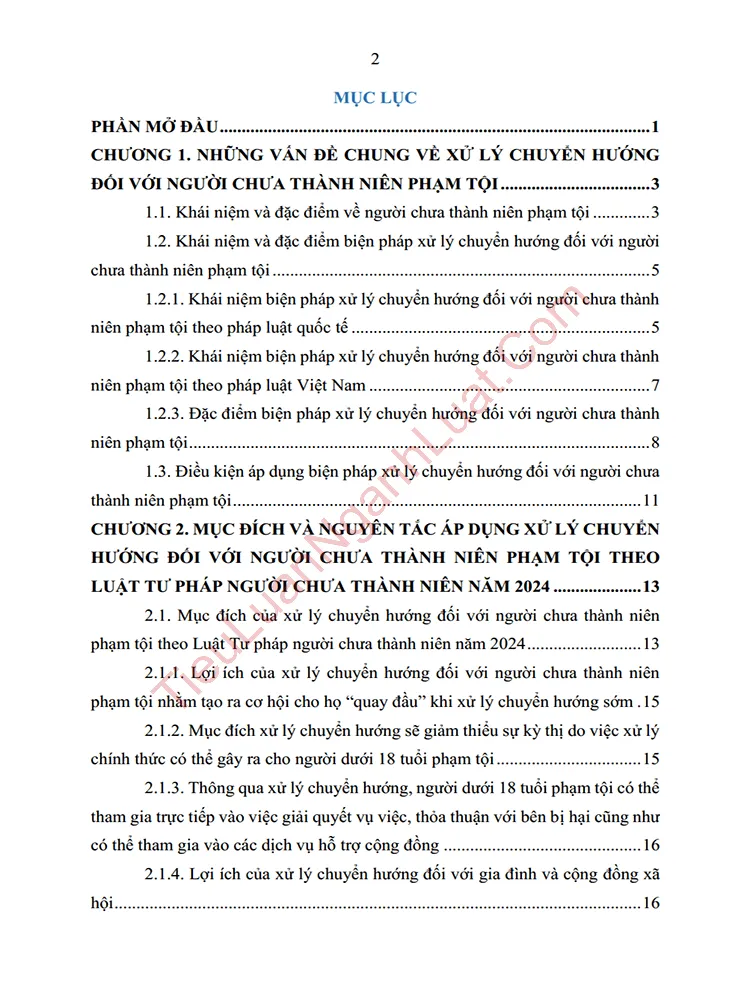 b1015 tieu luan muc dich cua xu ly chuyen huong va nguyen tac ap dung bien phap xu ly chuyen huong anh muc luc 01