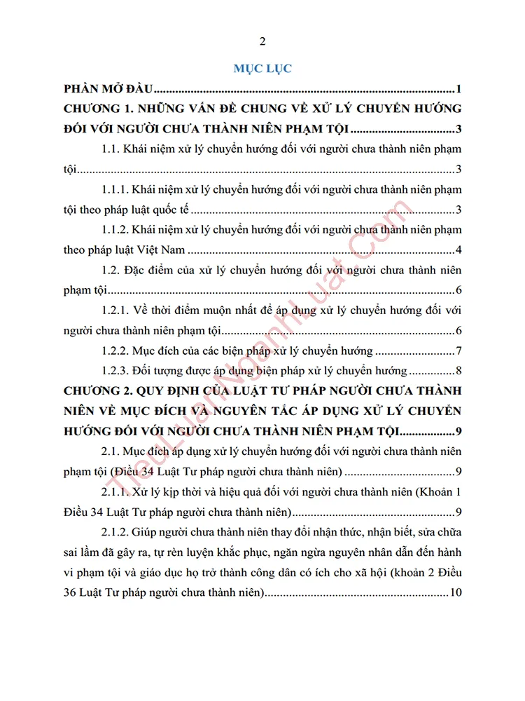 b1019 tieu luan muc dich va nguyen tac ap dung bien phap xu ly chuyen huong mot so han che bat cap anh muc luc 01