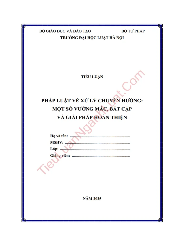 b1023 tieu luan phap luat ve xu ly chuyen huong mot so vuong mac bat cap va giai phap hoan thien anh bia
