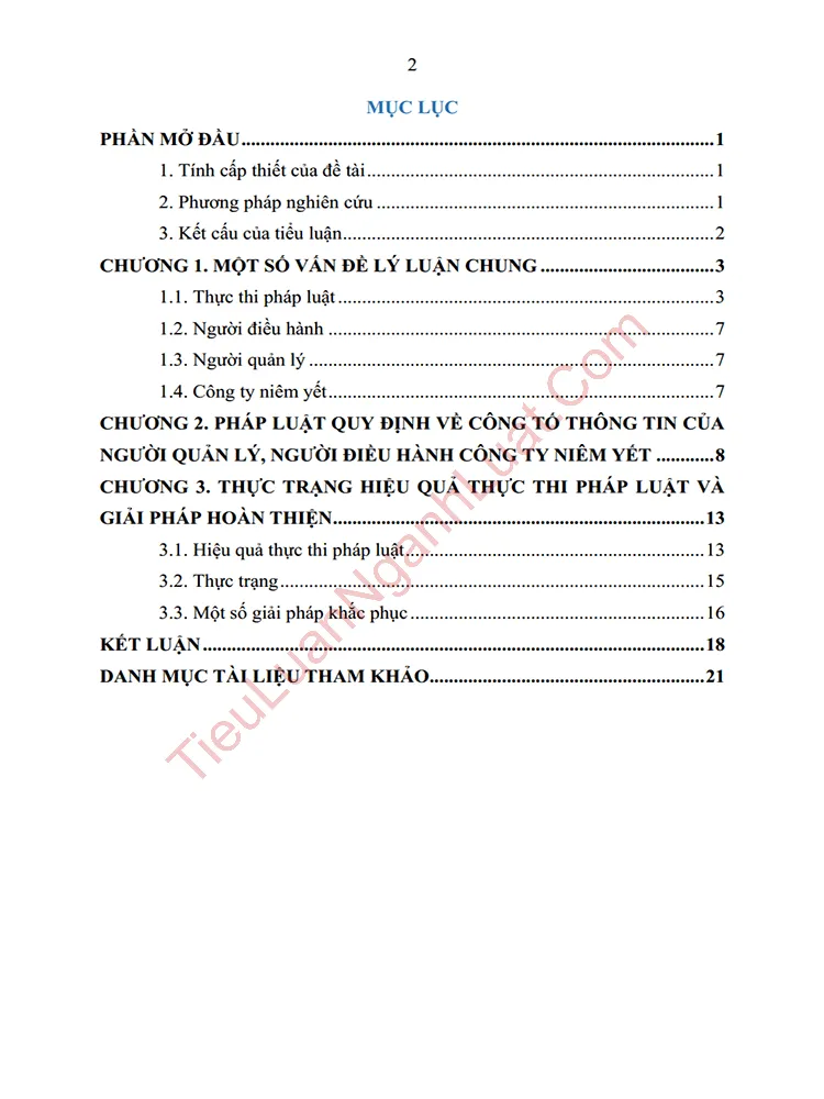 b1043 tieu luan danh gia hieu qua thuc thi phap luat ve cong bo thong tin tren thi truong chung khoan anh muc luc 01