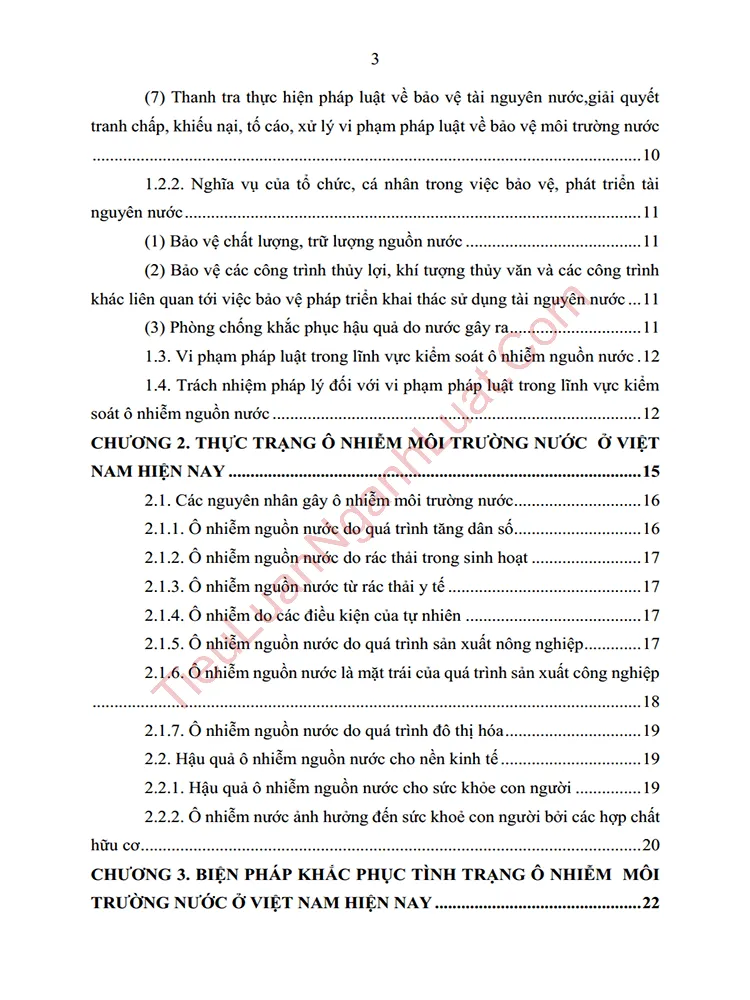 b1052 tieu luan thuc trang va giai phap kiem soat o nhiem nuoc theo phap luat viet nam anh muc luc 02