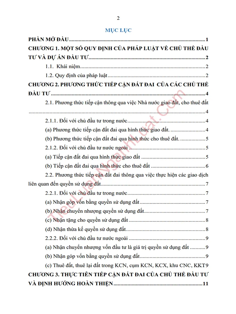 b1064 tieu luan phuong thuc tiep can dat dai cua cac chu the dau tu trong nuoc va nuoc ngoai khi su dung dat anh muc luc 01