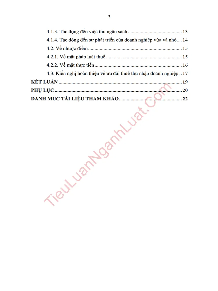b1068 tieu luan phan tich va danh gia hieu qua cua cac quy dinh ve uu da thue thu nhap doanh nghiep anh muc luc 02