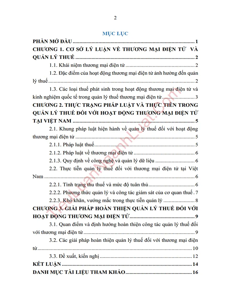 b1069 tieu luan phap luat ve quan ly thue doi voi cac hoat dong thuong mai dien tu anh muc luc 01