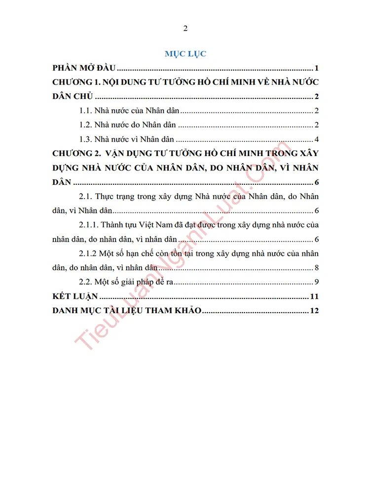 b1077 tieu luan tu tuong ho chi minh ve nha nuoc dan chu va su van dung trong xay dung nha nuoc cua nhan dan do nhan dan anh muc luc 01