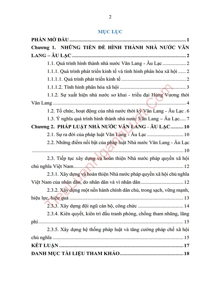 b1084 tieu luan qua trinh hinh thanh to chuc hoat dong cua nha nuoc va phap luat thoi ky van lang au lac anh muc luc 01