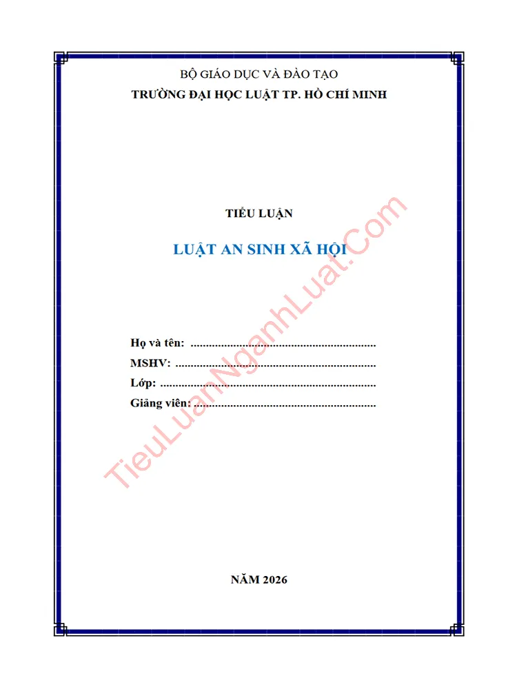 Giải bài tập môn Luật An sinh xã hội