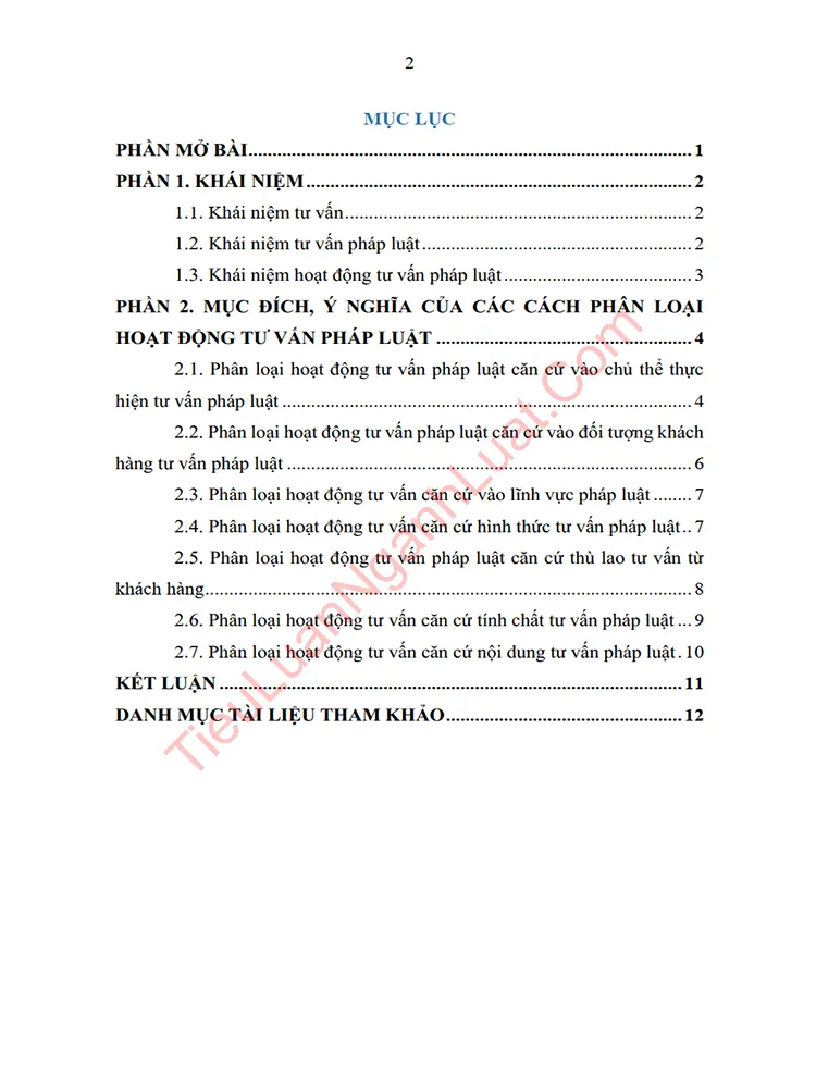 b1115 phan tich muc dich y nghia cua cac cach phan loai hoat dong tu van phap luat anh muc luc 01