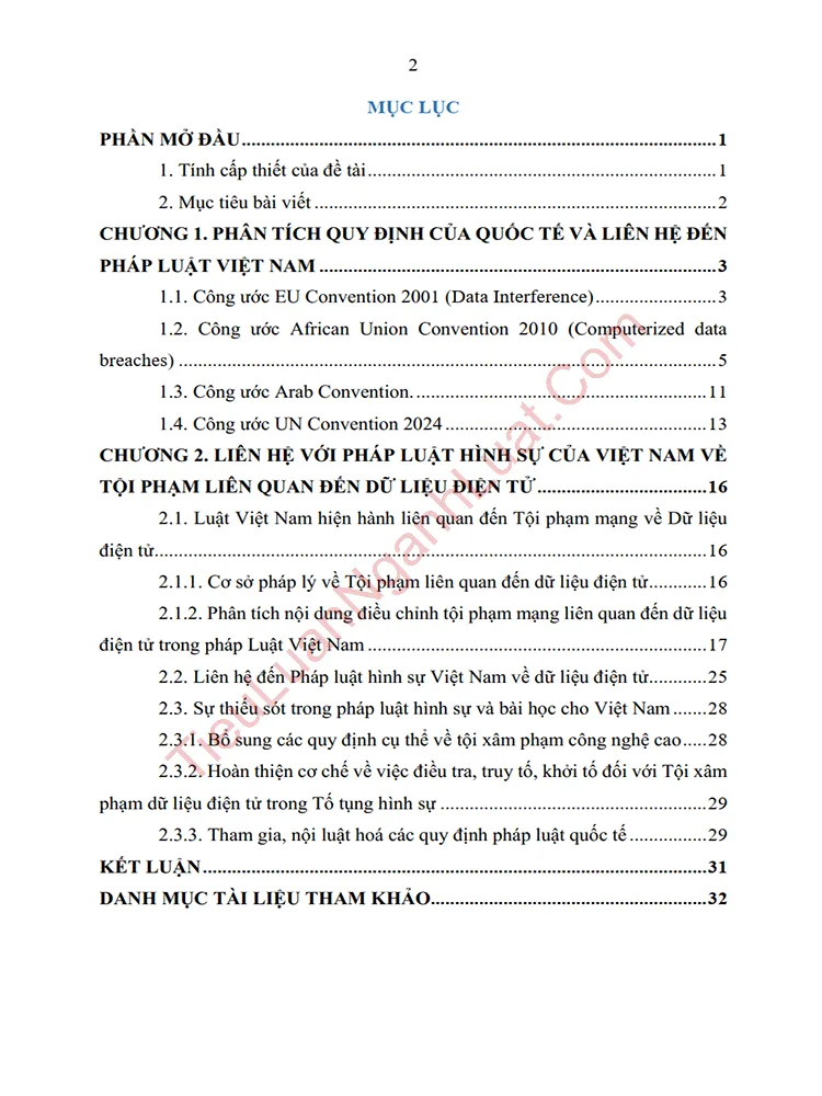 b0957 tieu luan toi pham mang ve du lieu dien tu phap luat hinh su cua quoc te va lien he voi viet nam anh muc luc 01