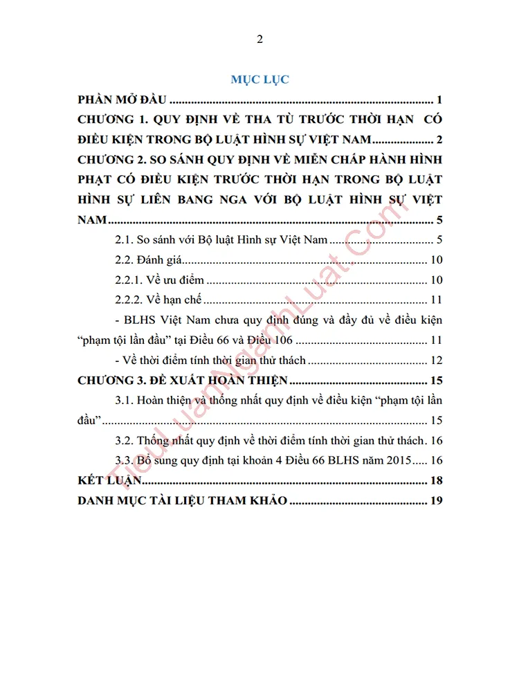b0965 tieu luan tha tu truoc thoi han co dieu kien trong lhsvn va bai hoc kinh nghiem tu lien bang nga anh muc luc 01